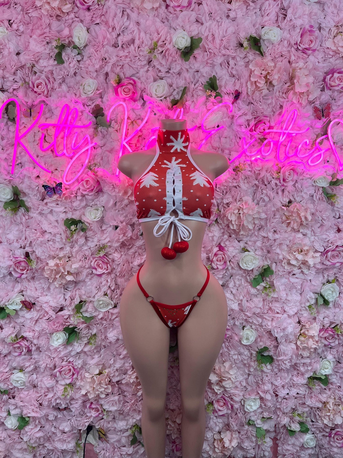 Christmas Sexy Santa  Costume - Two Piece Holiday Outfit - Festive Womens Christmas Lingerie Christmas