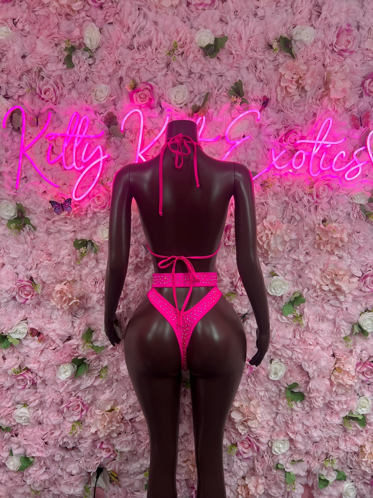 Two-Piece Pink  Exotic Dancewear for Performers, Raves, or Night Out | Bottle girl Outfits