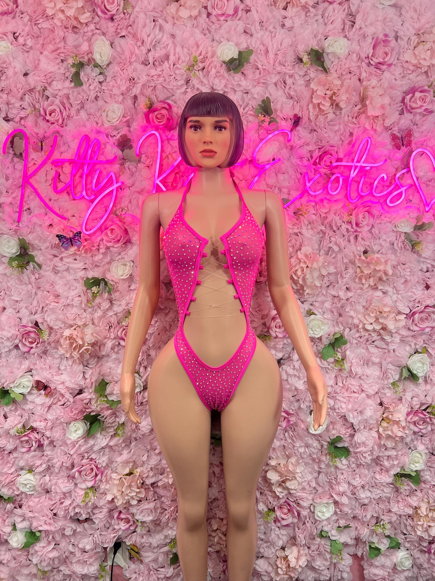 Ravewear One-Piece Pink  Exotic Dancewear for Performers, Raves, or Night Out | Bottle girl Outfits