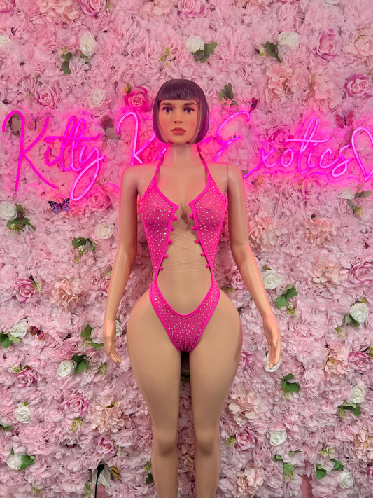 Ravewear One-Piece Pink  Exotic Dancewear for Performers, Raves, or Night Out | Bottle girl Outfits