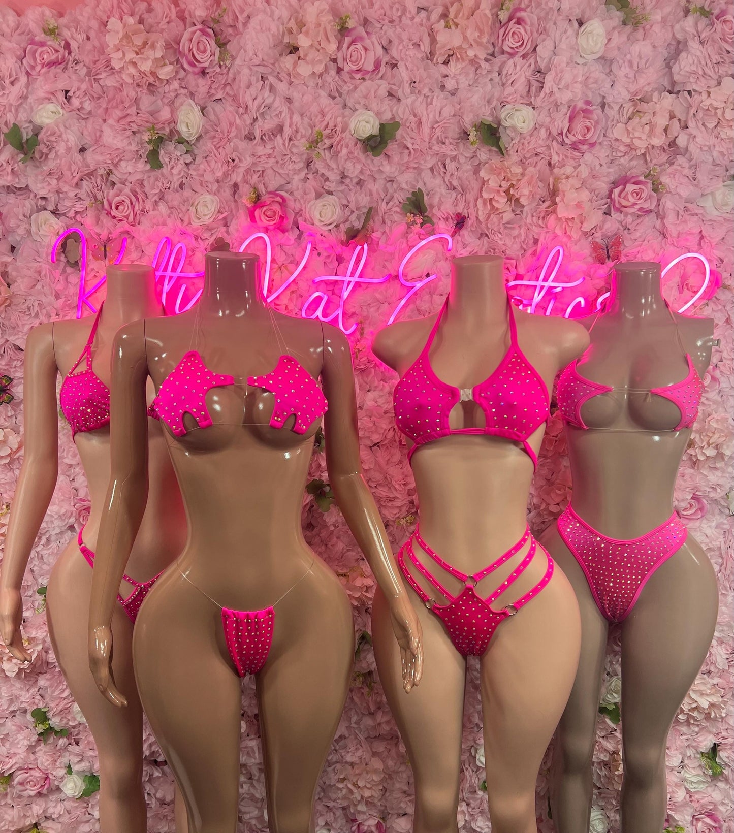 Exotic Dancewear Two-Piece Pink   for Performers, Raves, or Night Out | Bottle girl Outfits