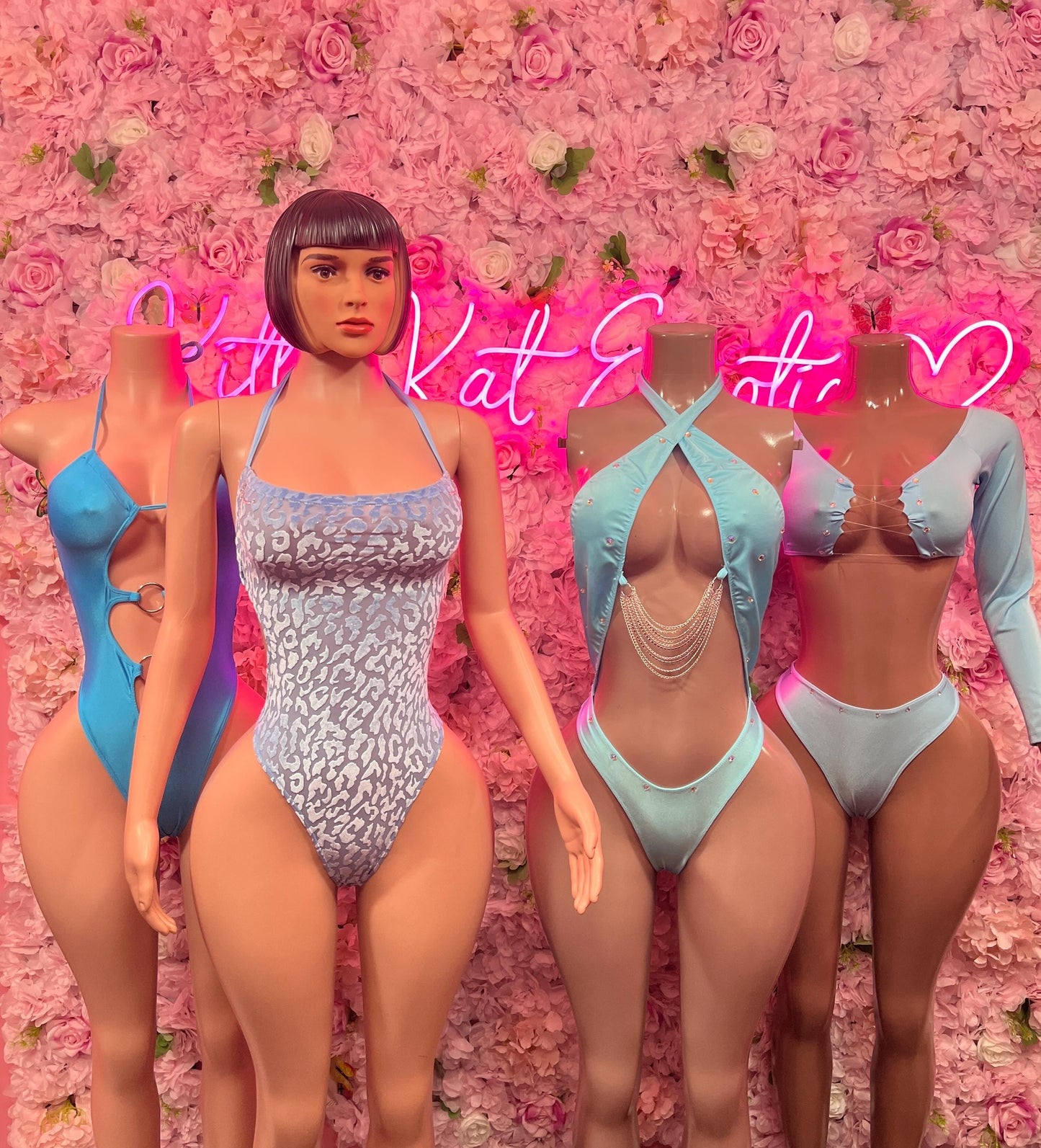 Bartender Two-Piece Blue  Bodysuit  Exotic Dancewear for Performers, Raves, or Night Out | Bottle girl Outfits