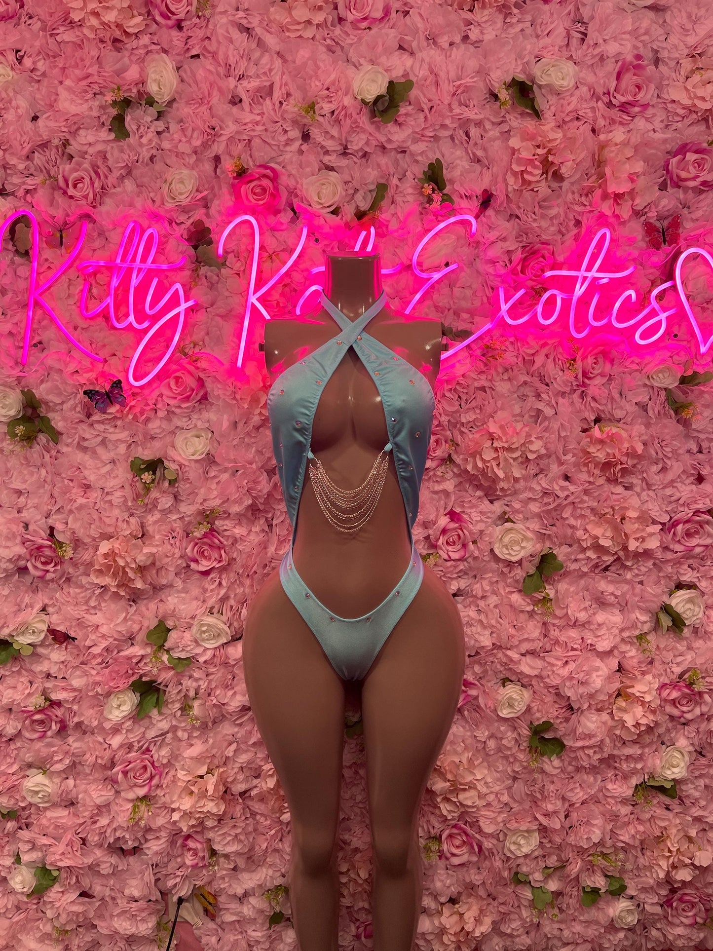 Festival wear One-Piece Blue  Bodysuit  Exotic Dancewear for Performers, Raves, or Night Out | Bottle girl Outfits