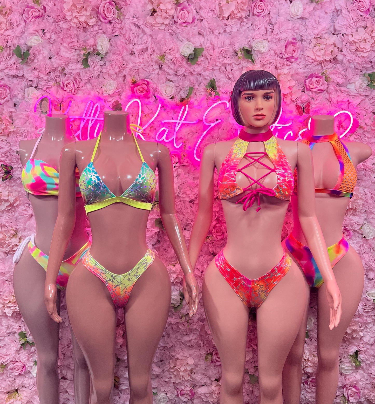 Womens Clothing Two-Piece Multicolor  Bikini  Exotic Dancewear for Performers, Raves, or Night Out | Bottle girl Outfits