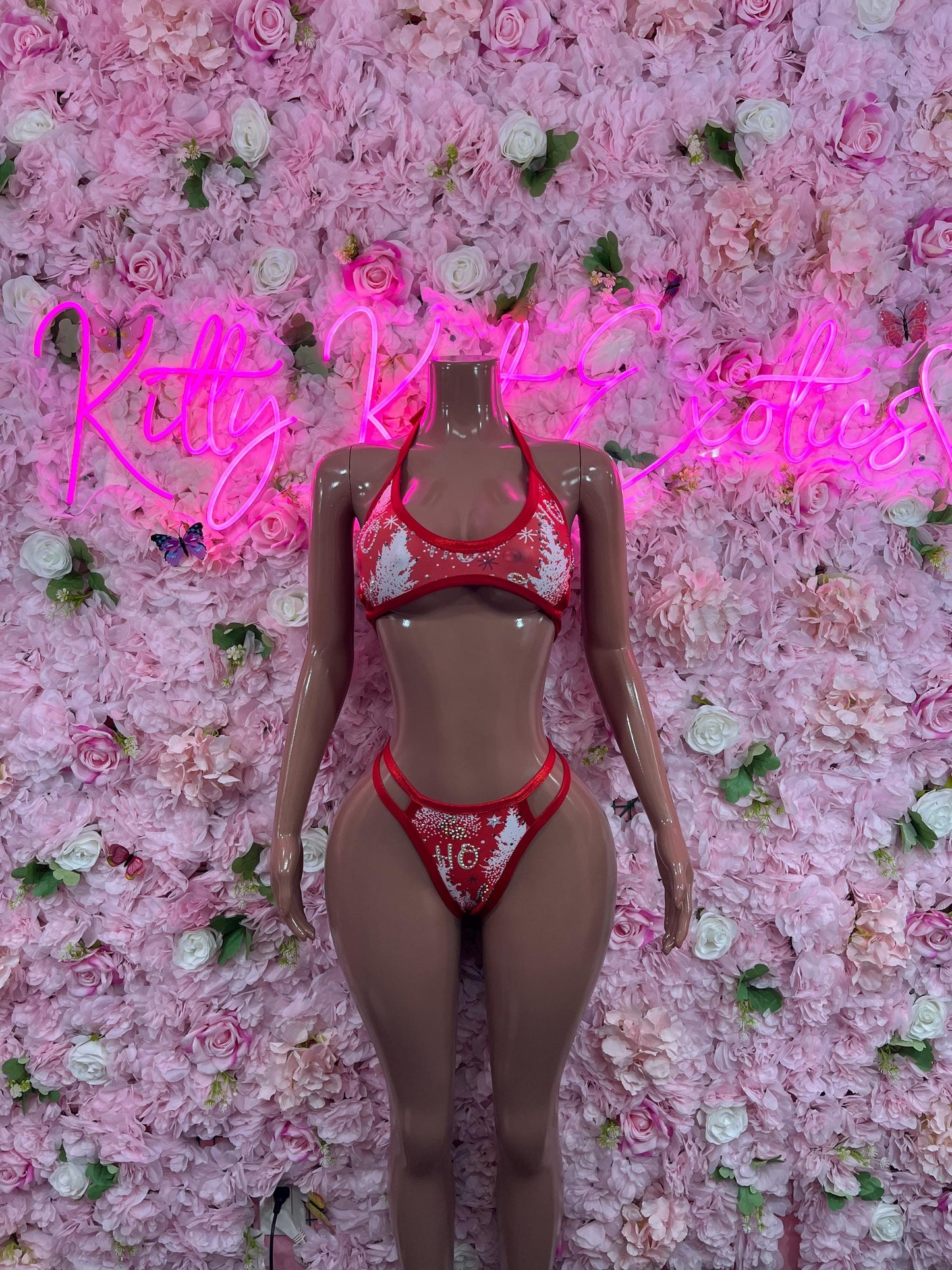 Christmas Exotic Dancewear Two-Piece Bikini  Dancewear Festival wear Ravewear Christmas Costume Christmas