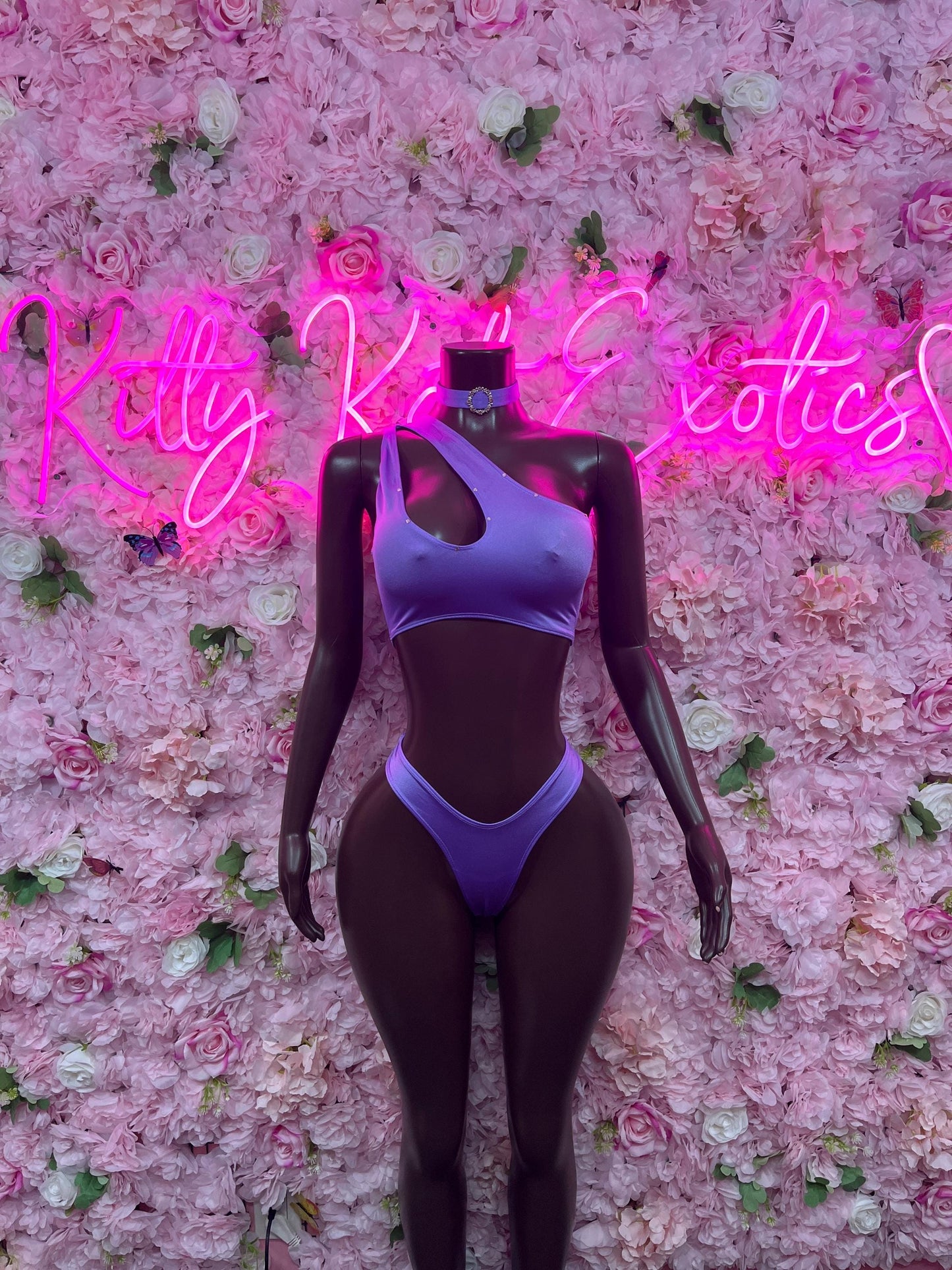 Exotic Dancewear  Two-Piece Set -  Purple Design | Exotic Dancewear for Performers, Raves, & Nights Out