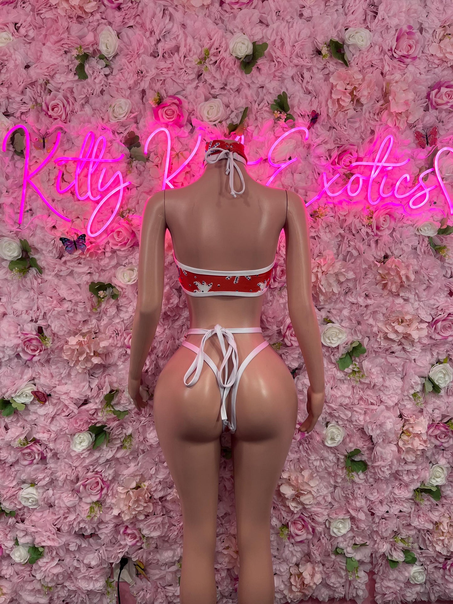 Christmas Exotic Dancewear Two-Piece Bikini  Dancewear Festival wear Ravewear Christmas Costume Christmas