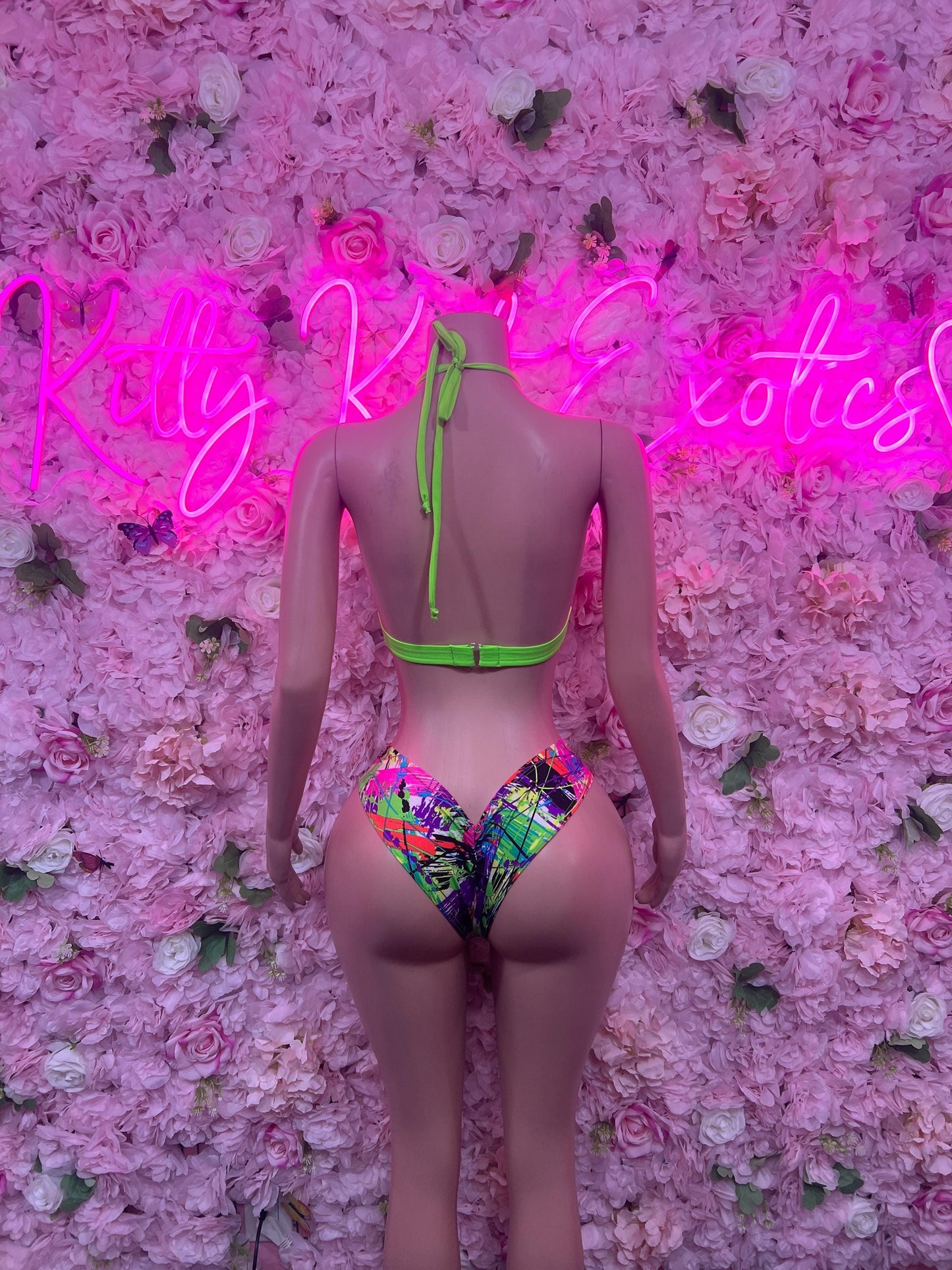 Festival Two-Piece Green Bikini  Cute Swimsuit Set for Beach, Pool, or Vacation | Exotic Dancewear Festival wear