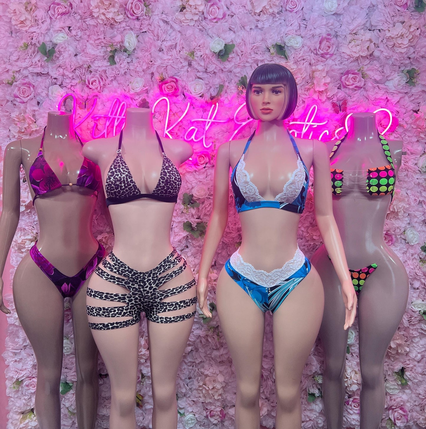 Flirty Two-Piece Lace -  Purple Design | Exotic Dancewear for Performers, Raves, & Nights Out