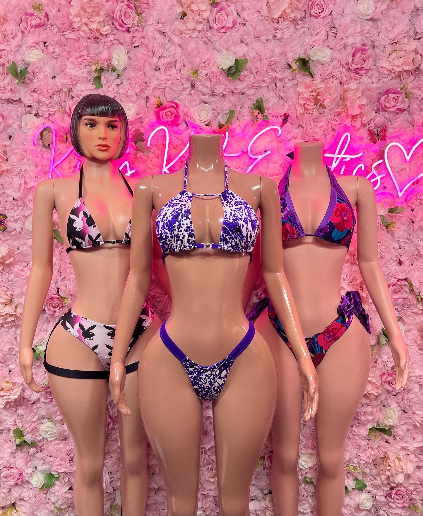 Womens Clothing Two-Piece - Floral Design | Exotic Dancewear for Performers, Raves, & Nights Out