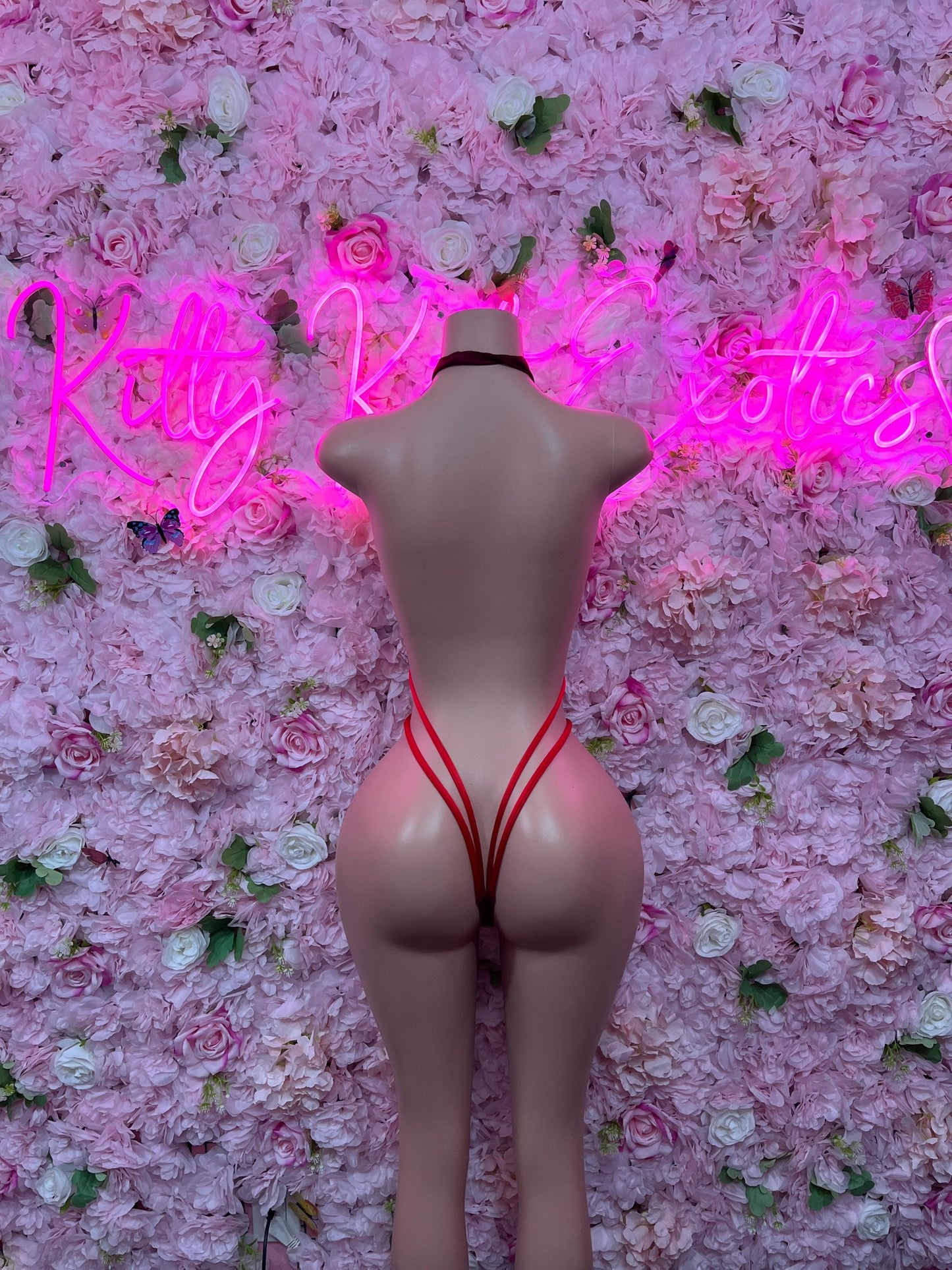 Bottle girl One-Piece Slingshot -  Red Design | Exotic Dancewear for Performers, Raves, & Nights Out