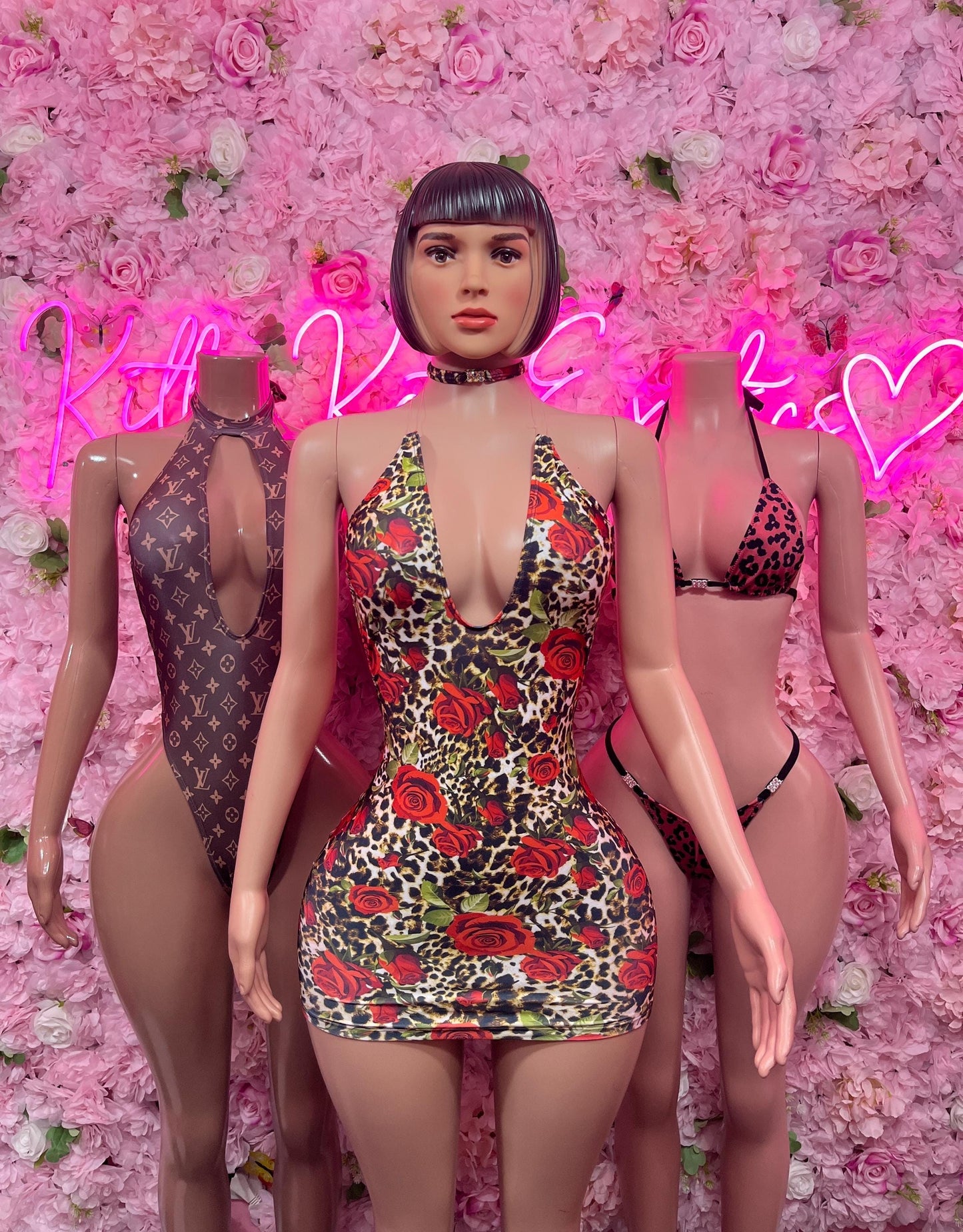 Festival Two - Piece Pink Bikini Cheetah  Exotic Dancewear for Performers, Raves, or Night Out | Sexy and Flattering Style