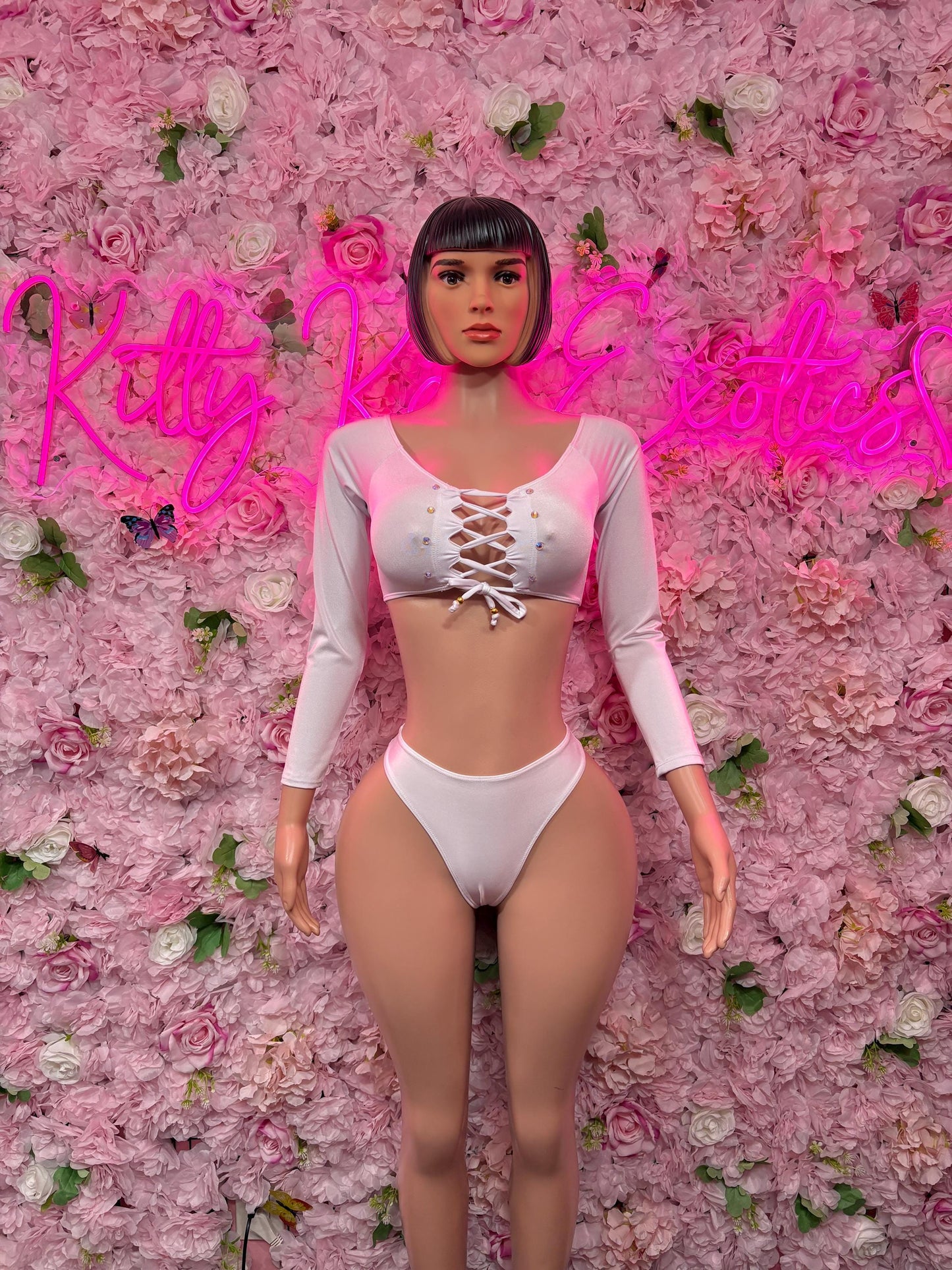 Exotic Dancewear Two Piece White Dancewear Exotic Wear Festival Wear