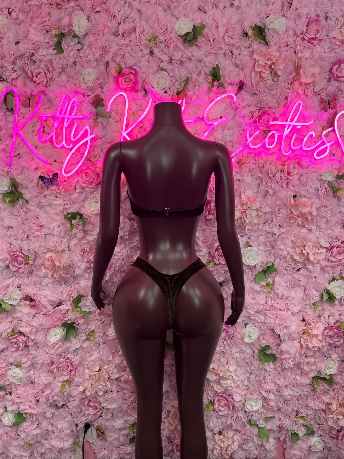 Exotic Dancer Two Piece Geen Velvet Bottlegirl Ravewear Festival wear Beach wear