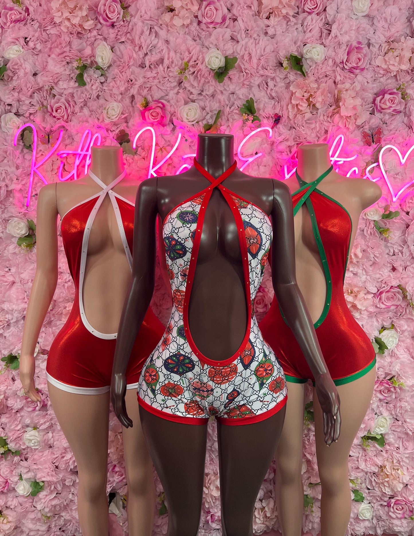 Valentines Day Naughty Christmas Costume One Piece Bodysuit Festive wear Christmas