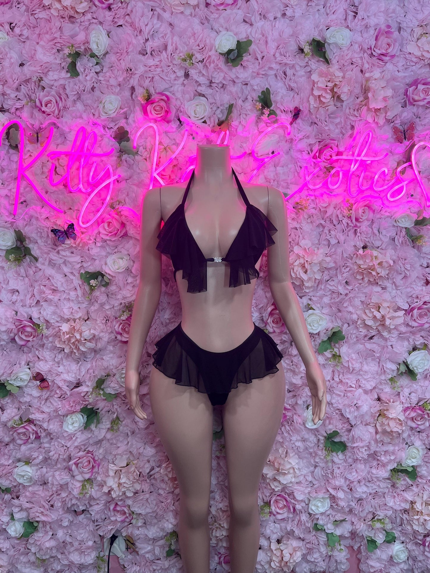 Bottlegirl Two Piece Skirt Set Black  Bottlegirl Ravewear Festival wear Beach wear Bartender Outfit