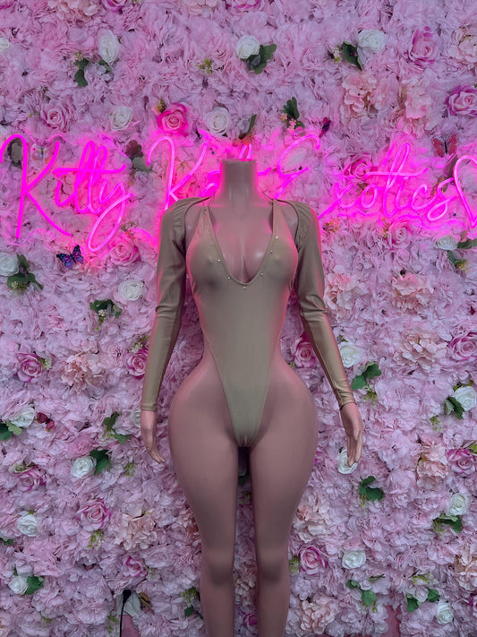 Bottlegirl One Piece Nude Bodysuit Ravewear Festivalwear Bartender Outfit