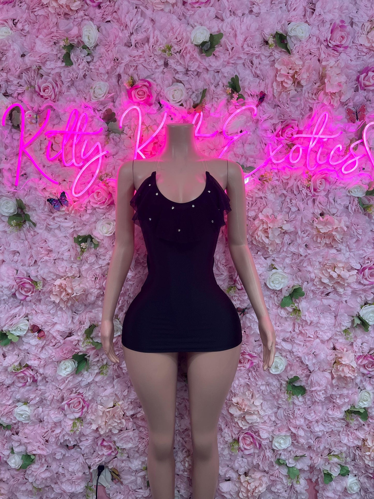 Black Dress  - Exotic Dancewear  Elegant and Sexy Evening Dress for Performers, Events, or Special Occasions Womens Clothing