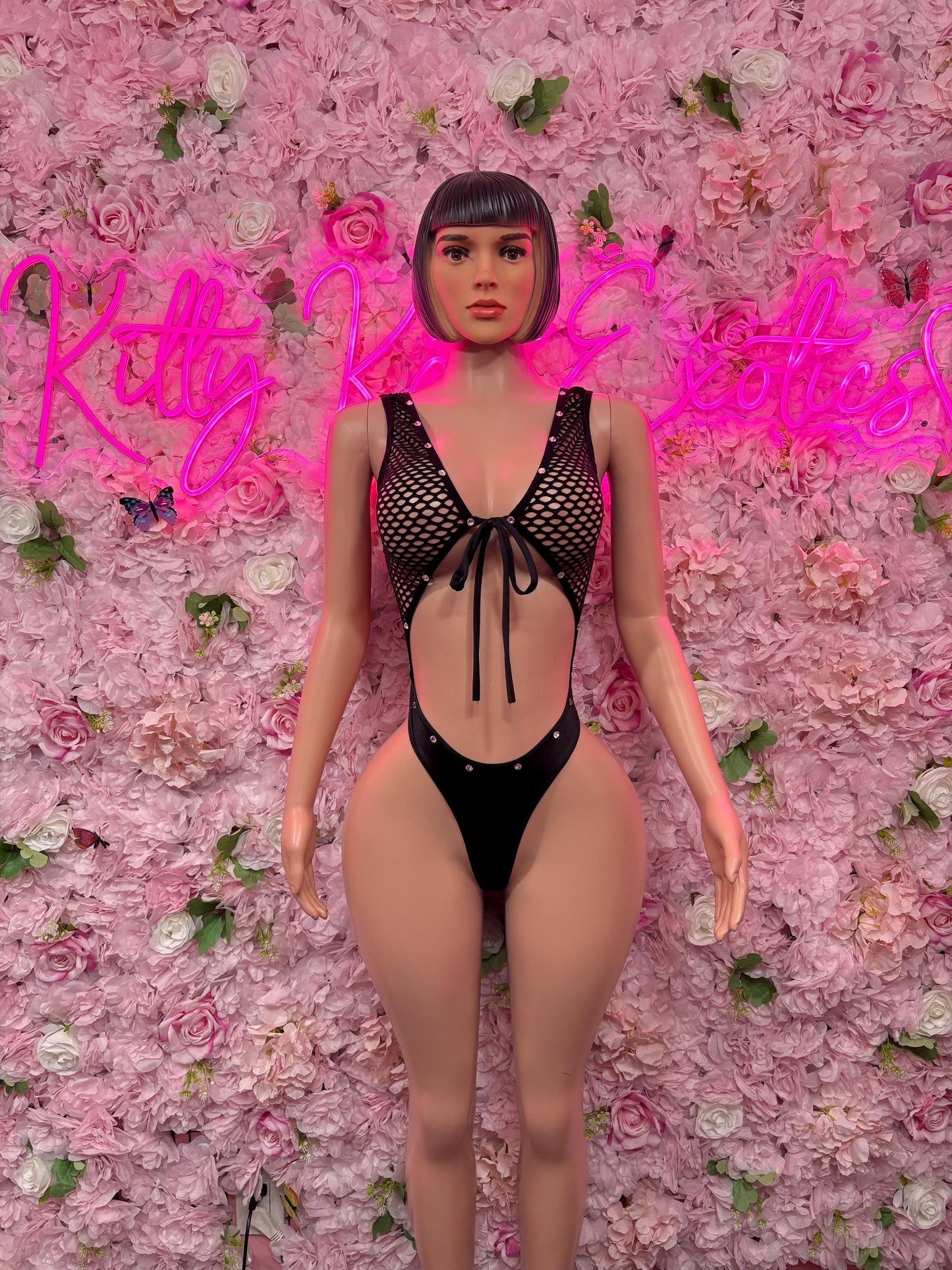 Bottlegirl One - Piece Black Bodysuit  Exotic Dancewear for Performers, Raves, or Night Out | Sexy and Flattering Style