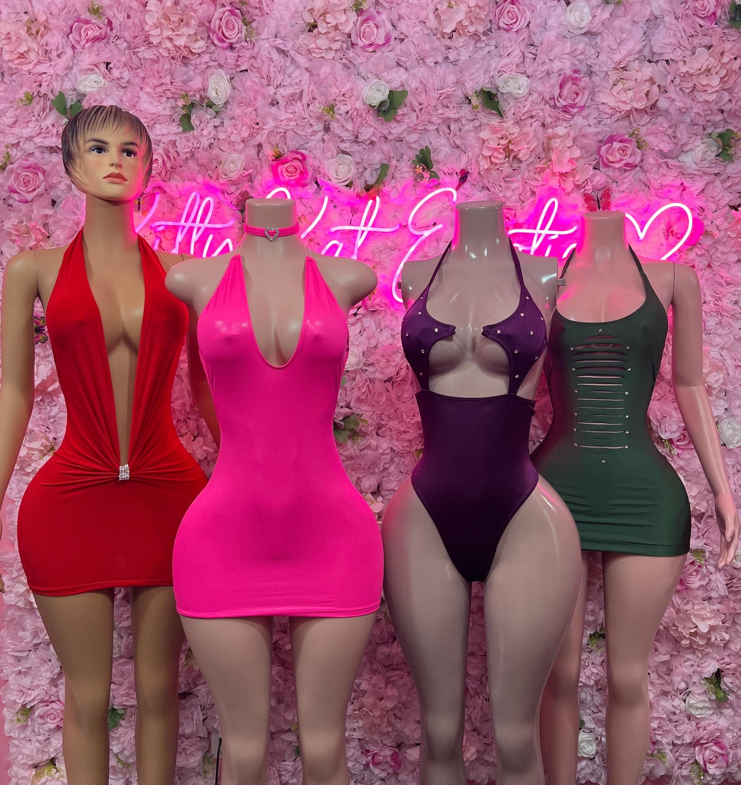 Womens Clothing Dress Pink With Chocker  Exotic Dancewear Bottlegirl Festival wear Bartender Outfit