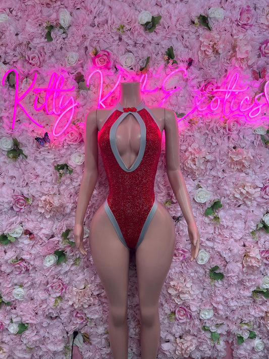 Bottlegirl One-Piece Red  Bodysuit  Exotic Dancewear for Performers, Raves, or Night Out | Bottle girl Outfits