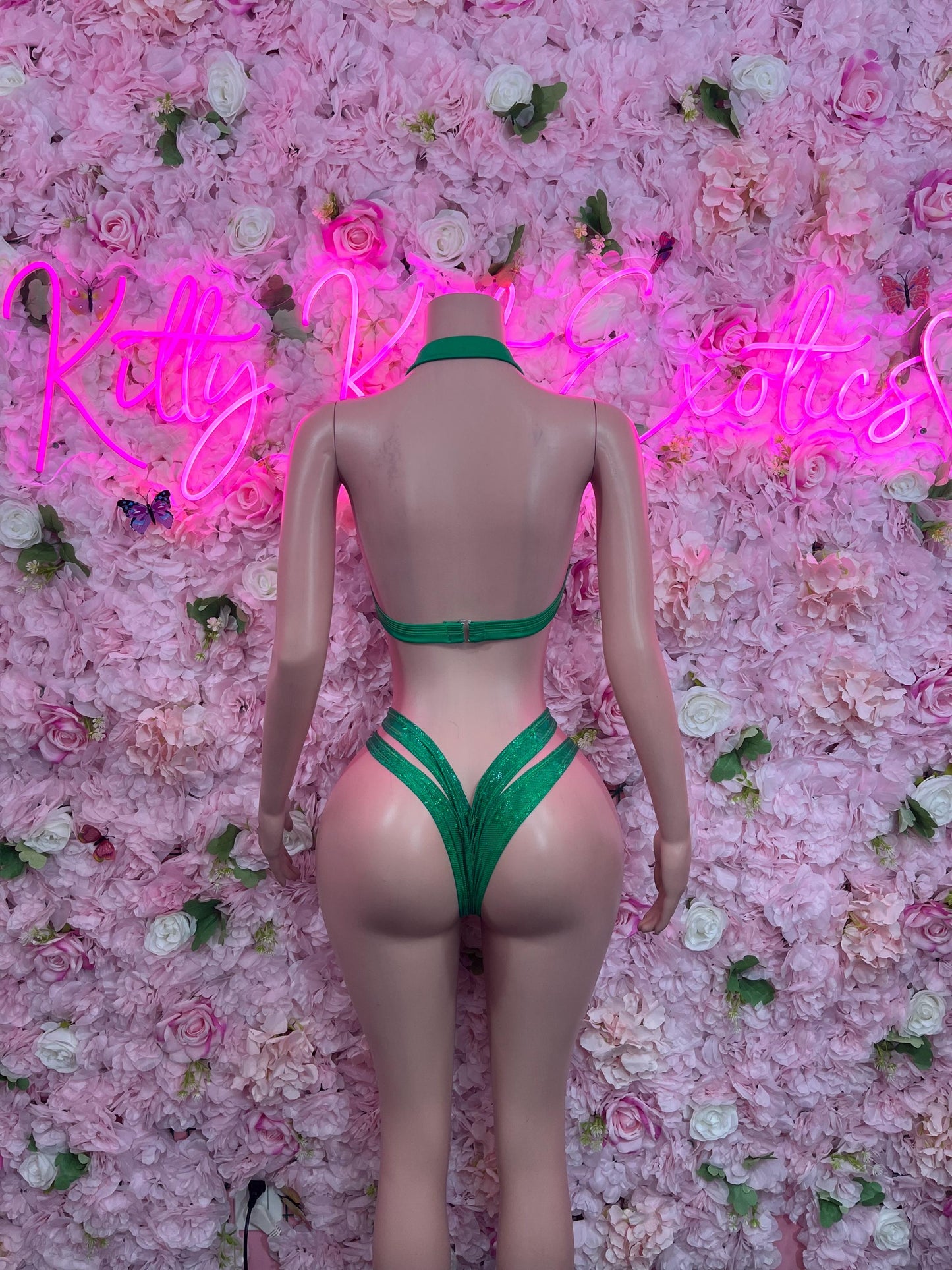 Bottlegirl Two-Piece Green Bodysuit  Exotic Dancewear for Performers, Raves, or Night Out | Bottle girl Outfits