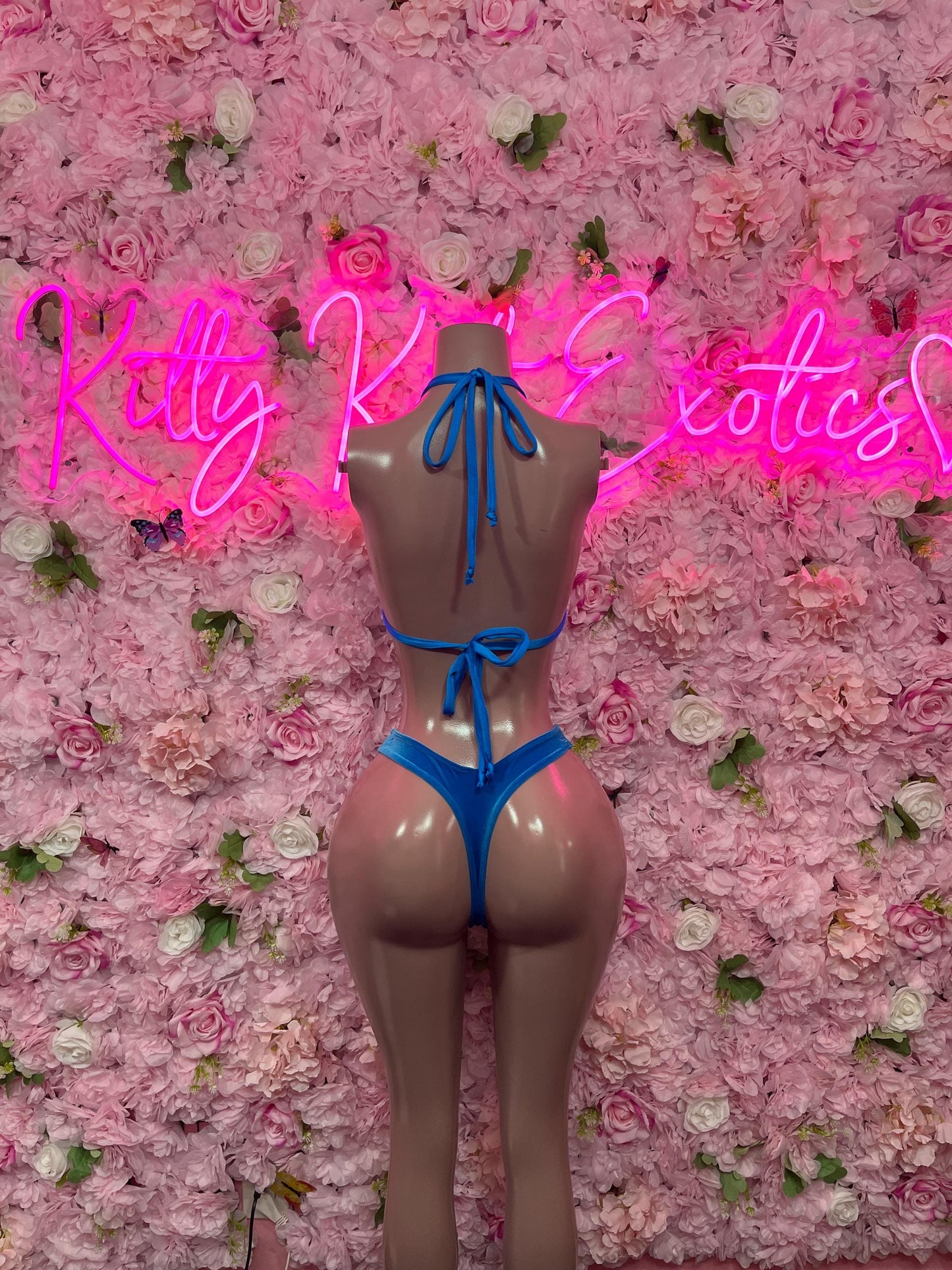 Festival Wear Two Piece Blue Velvet Bikini  Exotic Dancewear for Performers, Raves, or Night Out | Sexy and Flattering Style