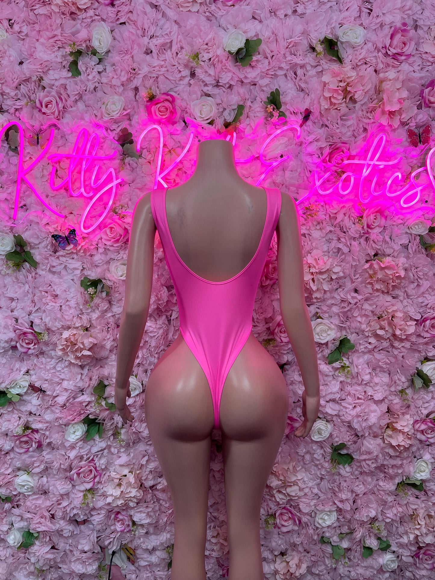 Festival Wear One Piece Pink Bodysuit  Exotic Dancewear for Performers, Raves, or Night Out | Sexy and Flattering Style