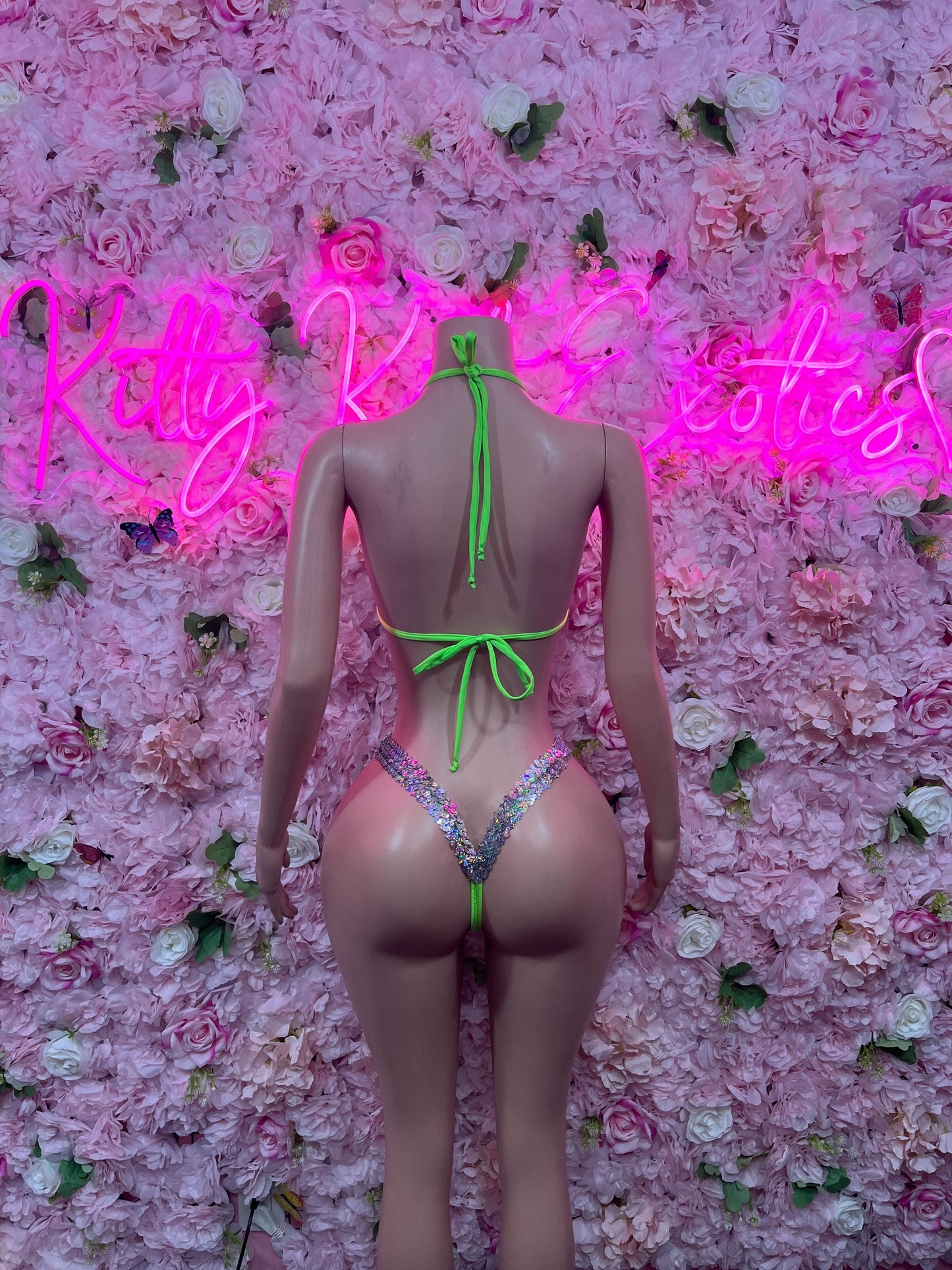 Womens Clothing Two Green Bikini  Exotic Dancewear for Performers, Raves, or Night Out | Sexy and Flattering Style