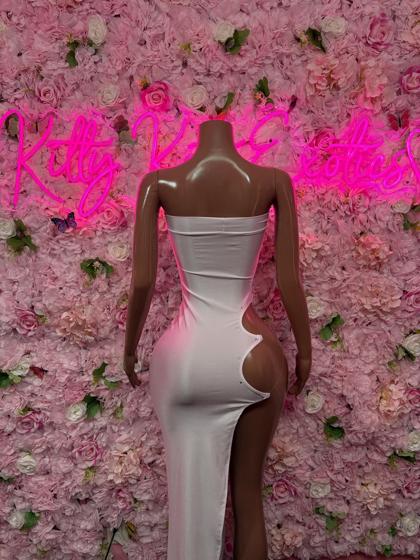 Womens Clothing White Gown  Sexy Party Outfit, Clubwear, or Night Out Fashion | Shiny and Bold Statement Look Womens Clothing