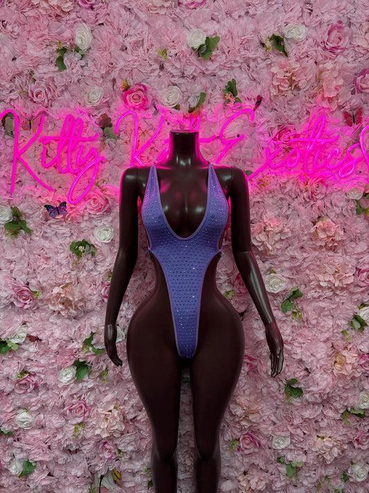 Dancewear One Piece Purple -  Exotic Dancewear  Elegant and Sexy Evening Dress for Performers, Events, or Special Occasions