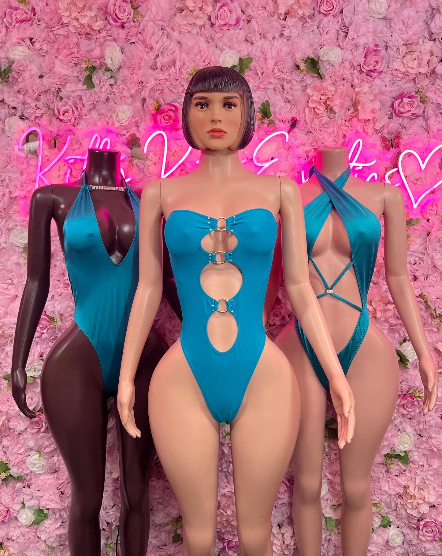 Bottlegirl One-Piece Turquoise  Bodysuit  Exotic Dancewear for Performers, Raves, or Night Out | Bottle girl Outfits