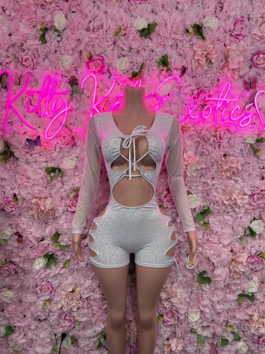 Bottlegirl One-Piece Crushed Metallic Bodysuit | Bartender Clubwear |  Dancewear Festival Wear Waitress