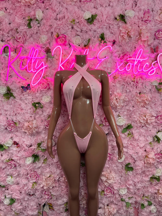 Exotic Dancewear Bottlegirl One-Piece Pink  Slingshot  Exotic Dancewear for Performers, Raves, or Night Out | Bottle girl Outfits