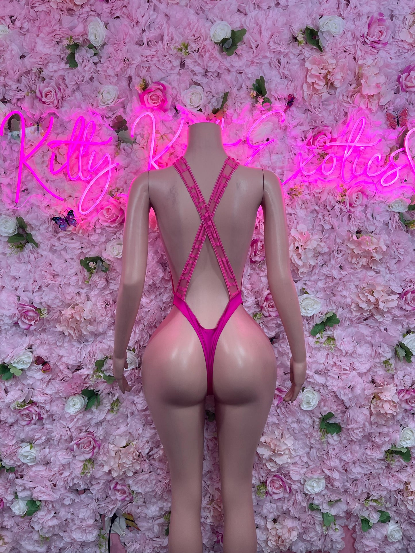 Exotic Dancewear One Piece Bodysuit Pink   Sexy Clubwear & Dancewear for Raves, Parties, or Festivals | Bold and Eye-Catching Outfit