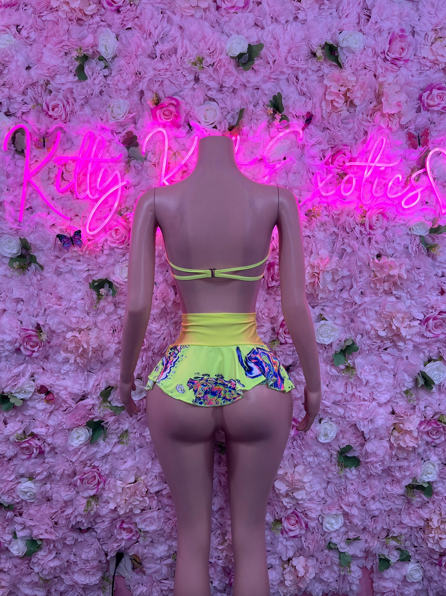 Ravewear Two Piece Skirt Set Multicolor   Sexy Clubwear & Dancewear for Raves, Parties, or Festivals | Bold and Eye-Catching Outfit