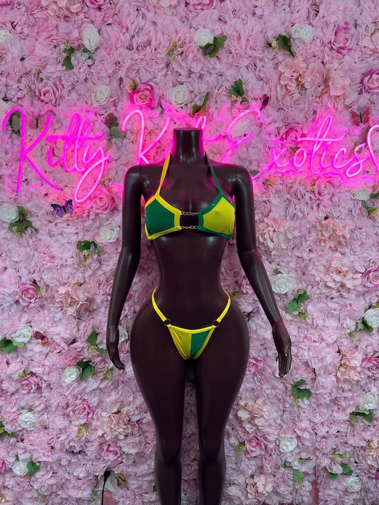 Brazil Flag Two-Piece Bikini Set | Brazilian Pride Swimwear | Bold Beachwear for Summer | Samba-Inspired Brazil Swim Set | Festival & Pool P