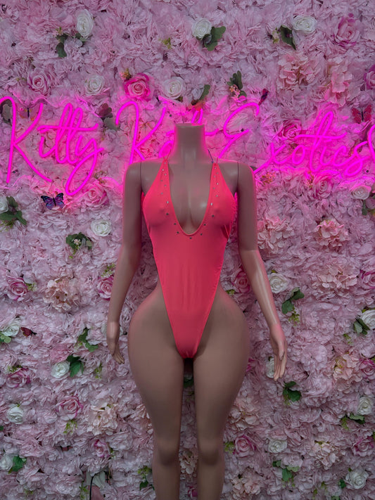 Rave One Piece Pink -  Exotic Dancewear  Elegant and Sexy Evening Dress for Performers, Events, or Special Occasions