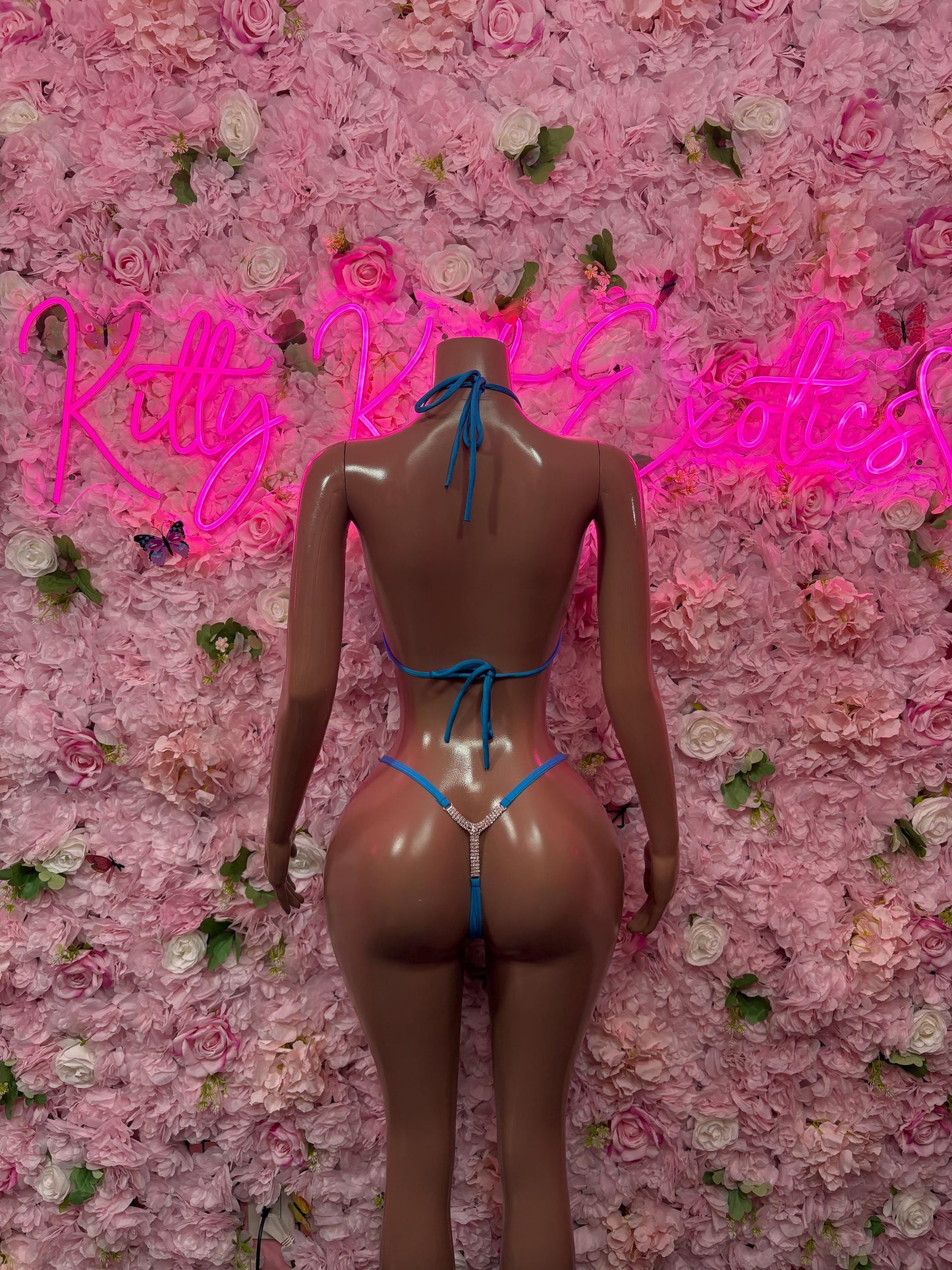 Womens Clothing Two Piece Blue Bikini -  Exotic Dancewear  Elegant and Sexy Evening Dress for Performers, Events, or Special Occasions