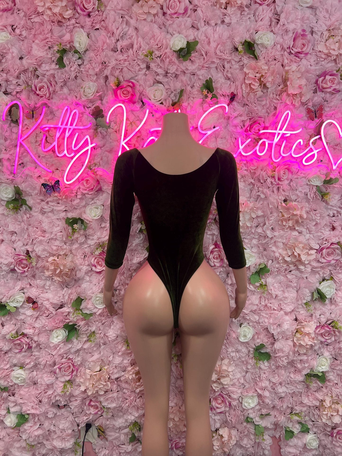 Dance Costume One Piece Forest Green  Sexy Party Outfit, Clubwear, or Night Out Fashion | Shiny and Bold Statement Look Women's Clothing