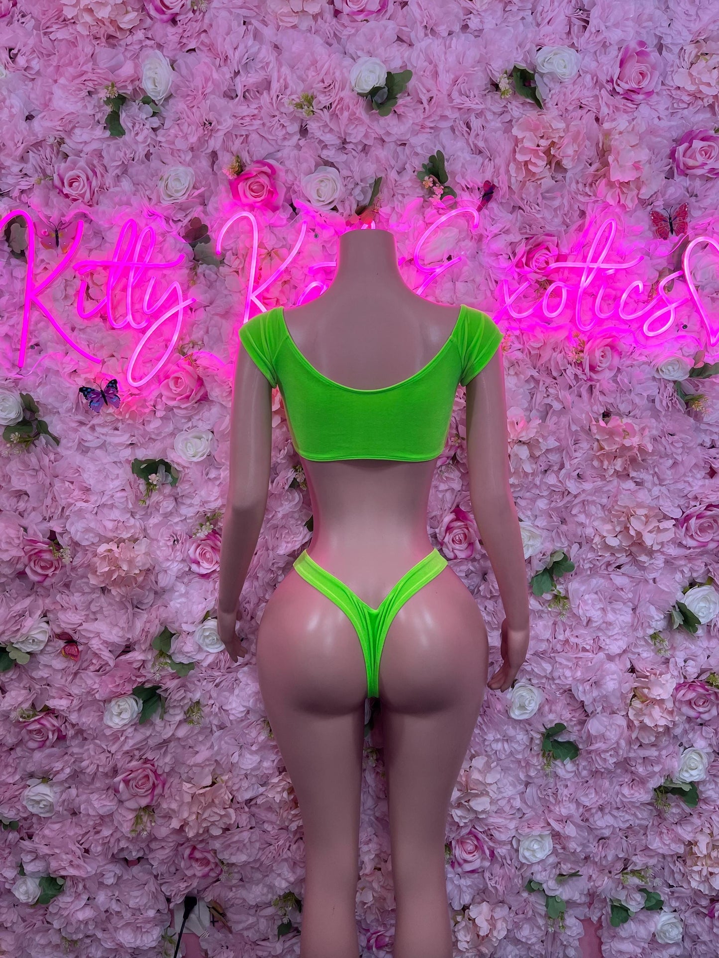 Dance Costume Two Piece Green  Sexy Party Outfit, Clubwear, or Night Out Fashion | Bartender Ravewear  Look Women's Clothing