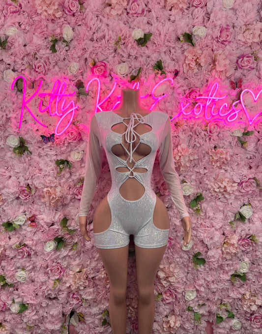 Bottlegirl One-Piece Crushed Metallic Bodysuit | Bartender Clubwear |  Dancewear Festival Wear Waitress