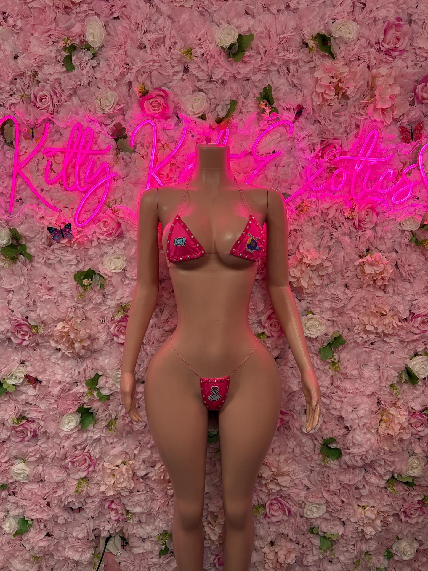 Womens Clothing Two-Piece Pink Custom Bikini  Cute Swimsuit Set for Beach, Pool, or Vacation | Exotic Dancewear Festival wear