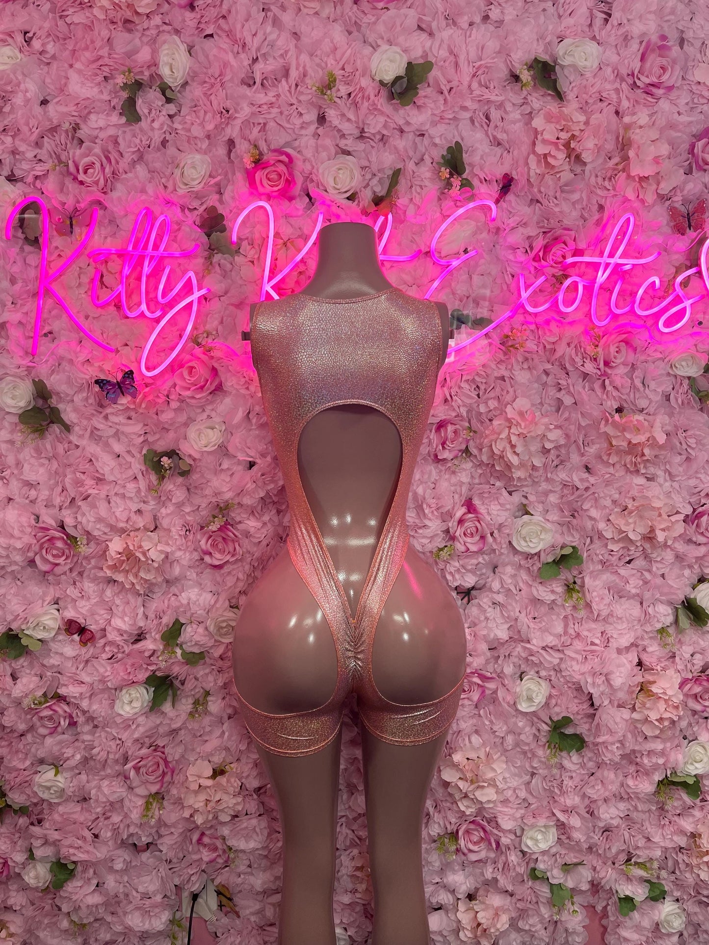 New Years Bottle Girl One-Piece Bodysuit - Orange Rainbow Metallic  Design | Exotic Dancewear for Performers, Raves, & Nights Out