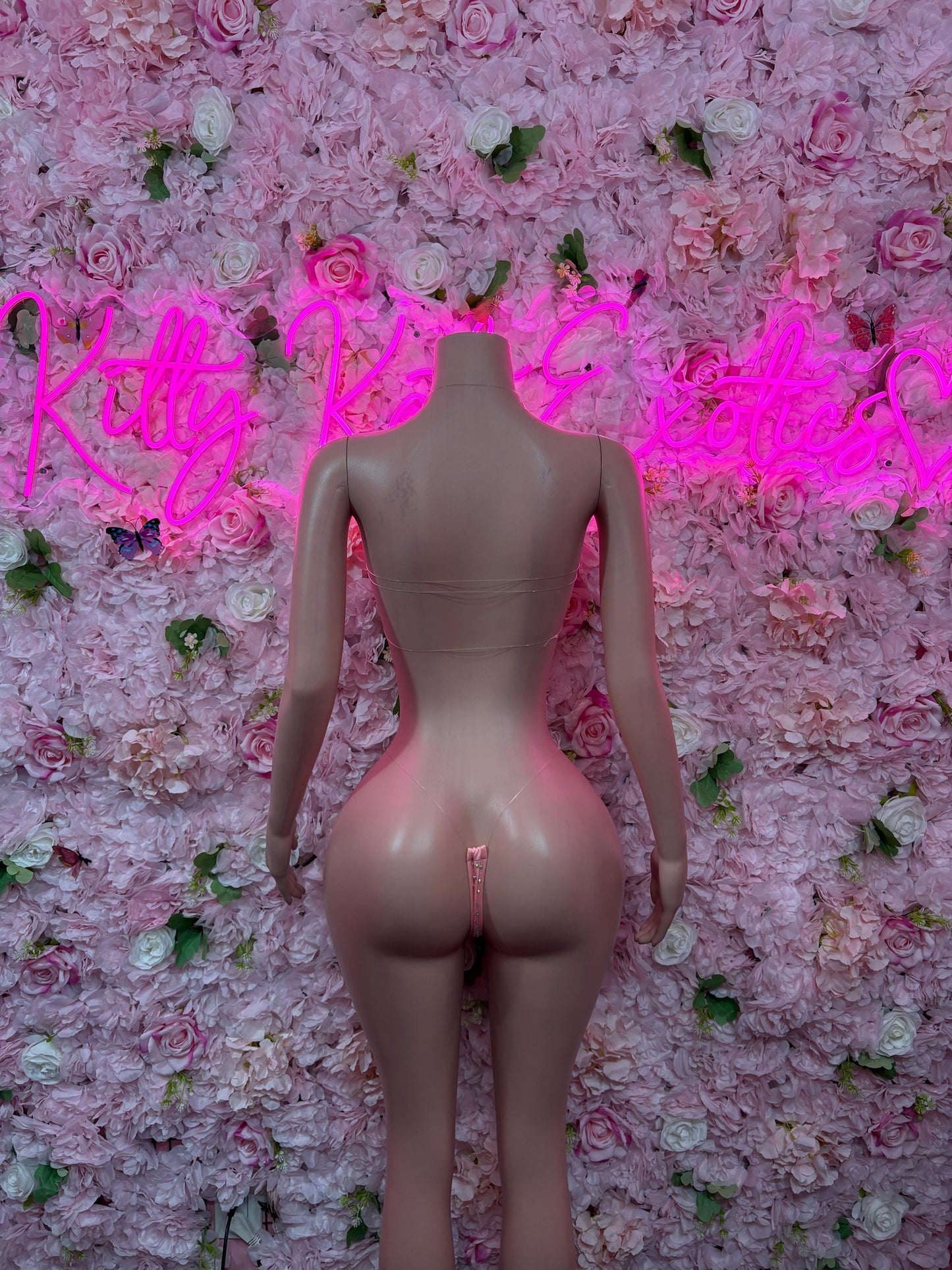 Exotic Dancewear Two-Piece Baby Pink Rhinestone Bikini  Bartender  | Exotic Dancewear Festival wear