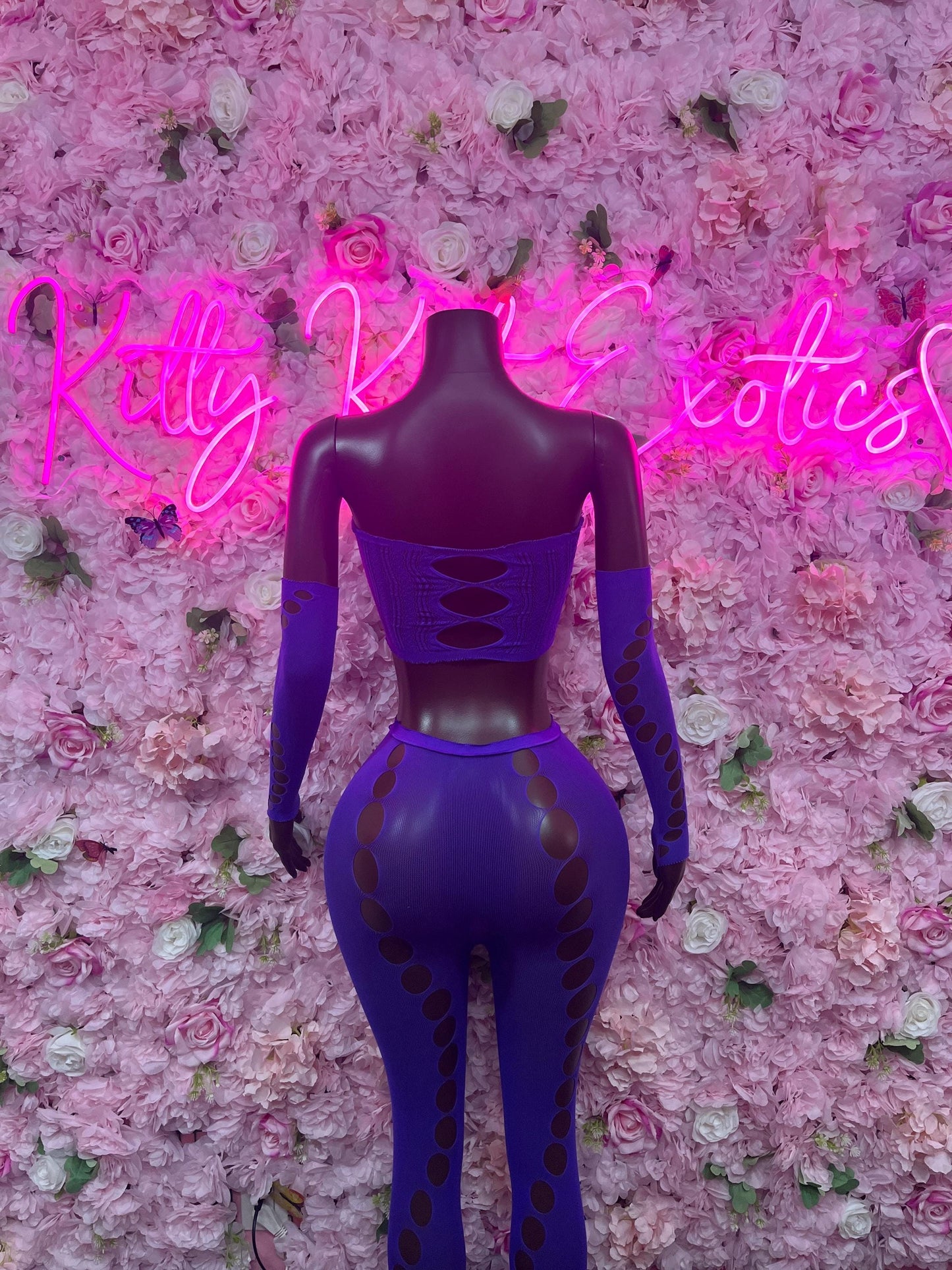 Womens Clothing Exotic Dancewear Two Piece Fishnet Purple Dancewear Exotic Wear Festival Wear