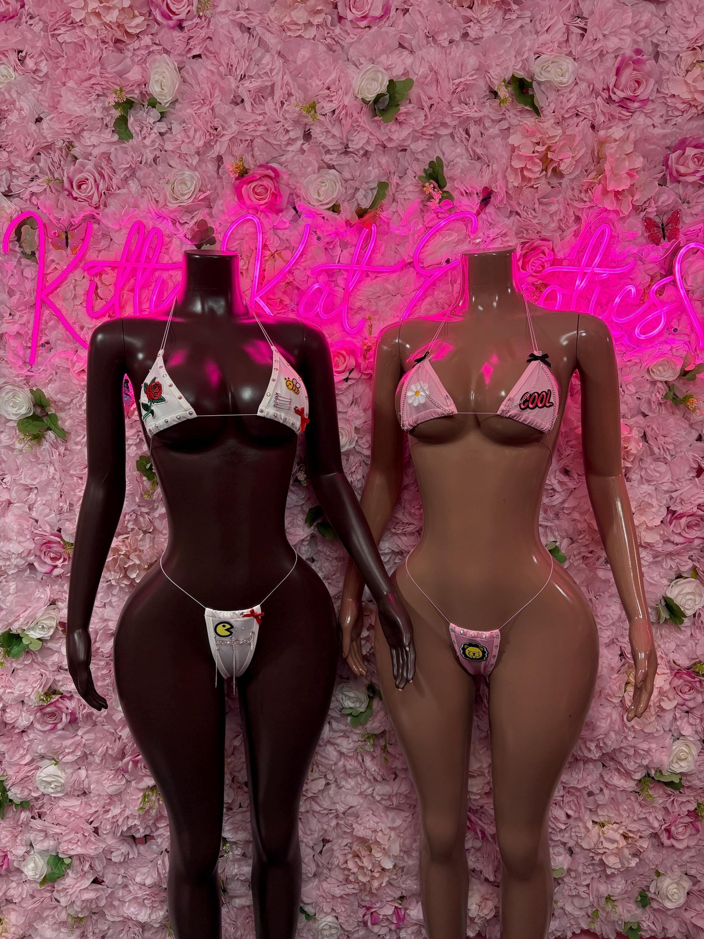 Rave Outfit Two-Piece Pink Custom Bikini  Cute Swimsuit Set for Beach, Pool, or Vacation | Exotic Dancewear Festival wear