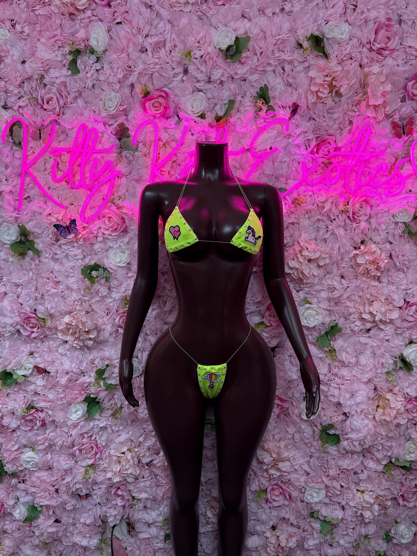 Womens Swinwear Two-Piece Neon Custom Bikini  Cute Swimsuit Set for Beach, Pool, or Vacation | Exotic Dancewear Festival wear