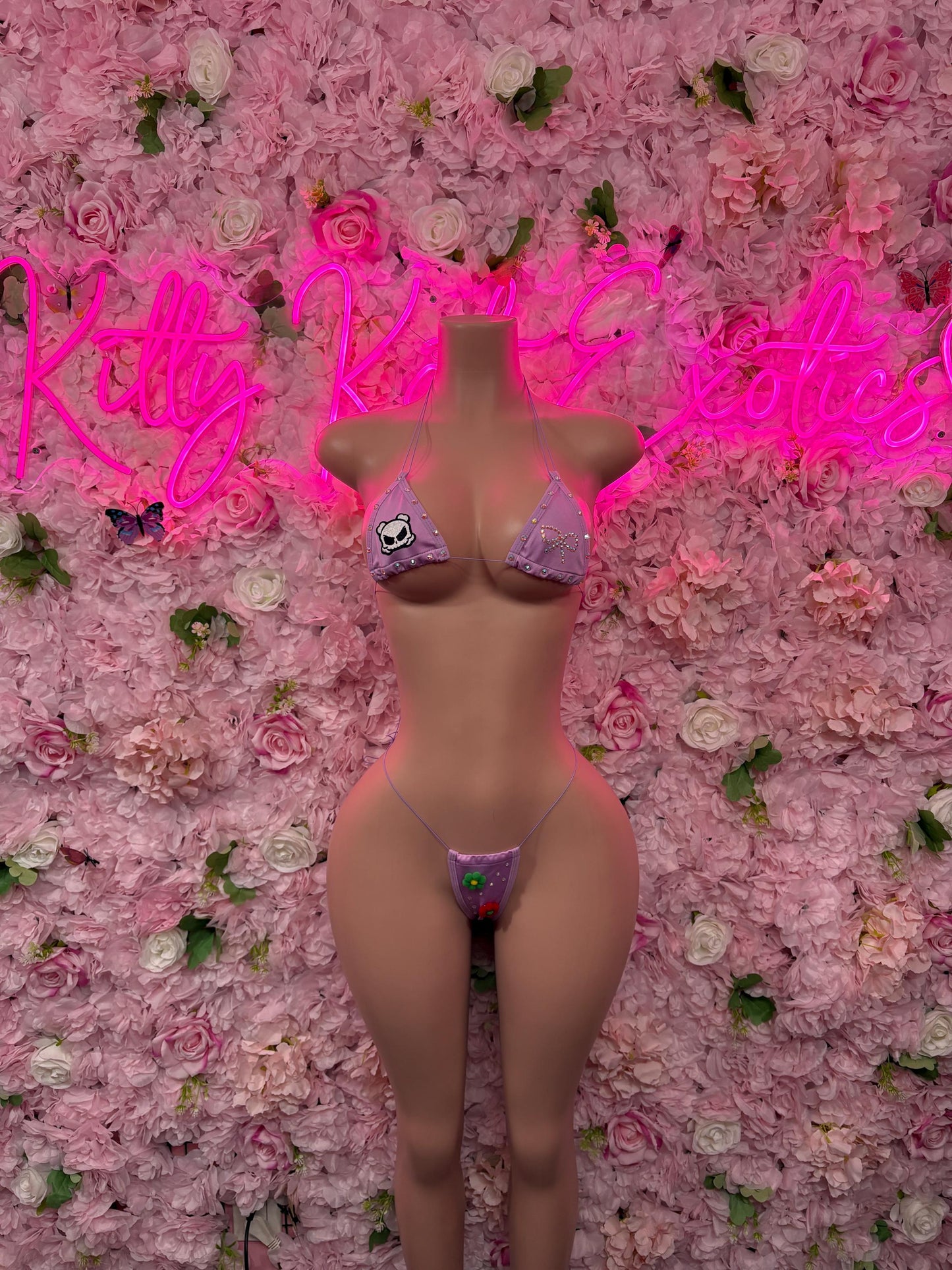 Valentines Day Two-Piece Yellow Custom Bikini  Cute Swimsuit Set for Beach, Pool, or Vacation | Exotic Dancewear Festival wear