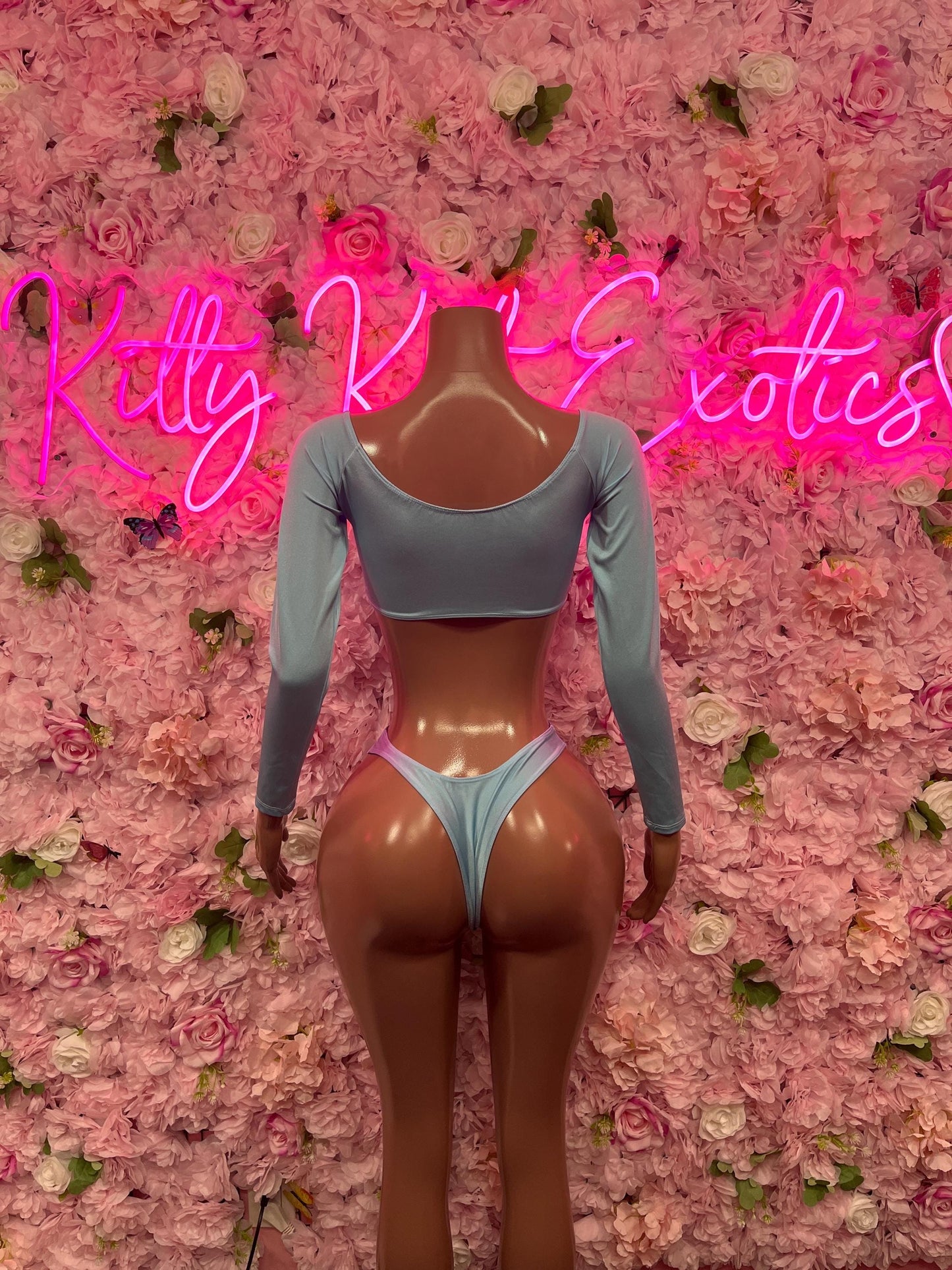 Bartender Two-Piece Blue  Bodysuit  Exotic Dancewear for Performers, Raves, or Night Out | Bottle girl Outfits